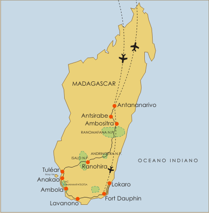 madagascar avventura mappa